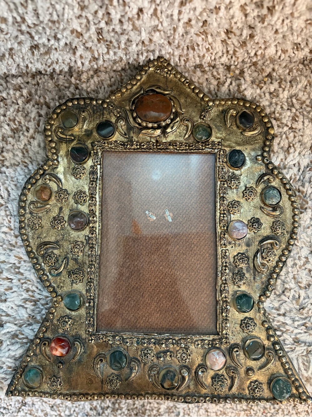 Decorative Gold Jeweled Photo Frame - Antique Style - Picture 2 of 4